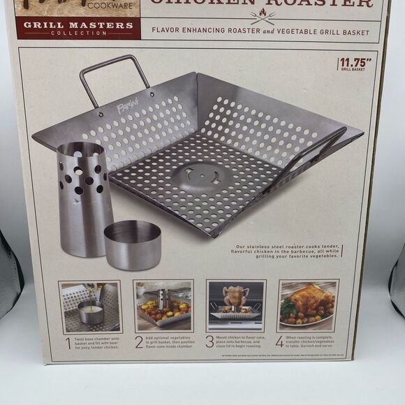 New! Parini Cookware Stainless Steel Chicken Roaster - Picture 5 of 11